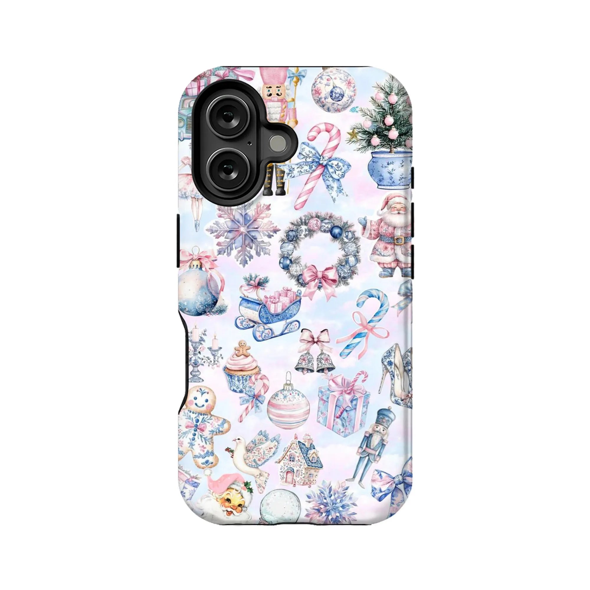 Funda para teléfono con un festivo paisaje invernal