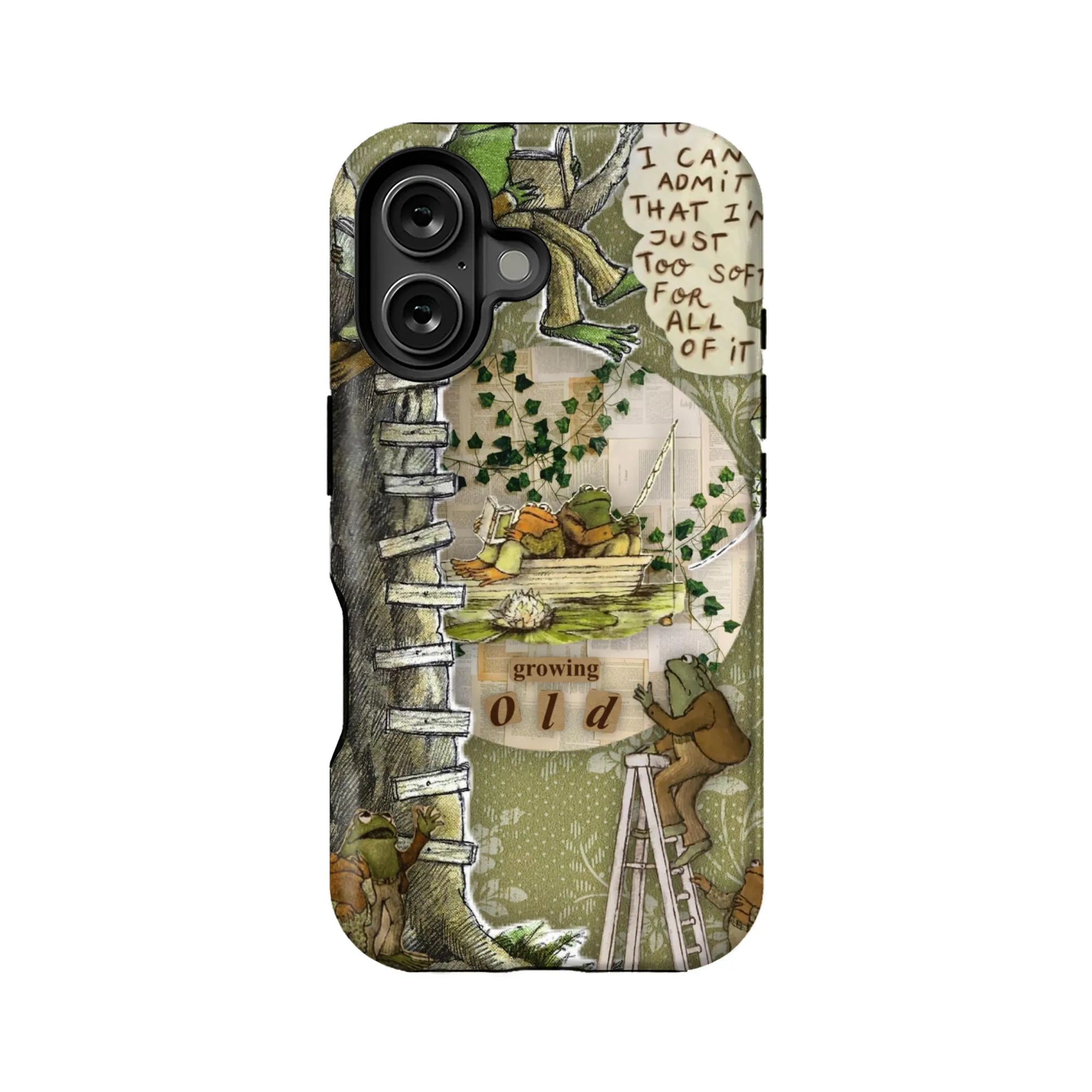 Funda para teléfono con diseño de ranas envejecidas