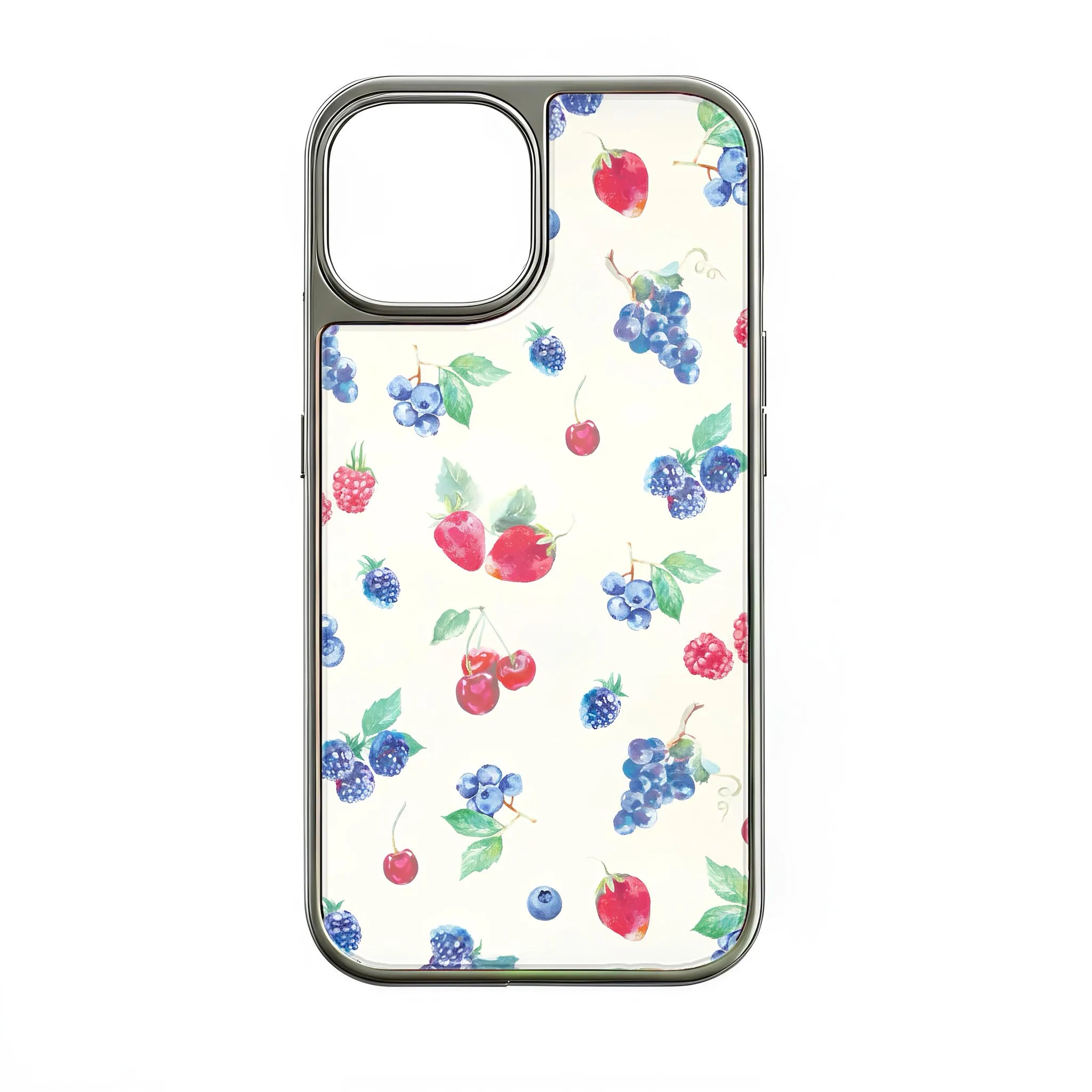 Holographic Chrome Fruit Phone Case - Vibrant Berry Design