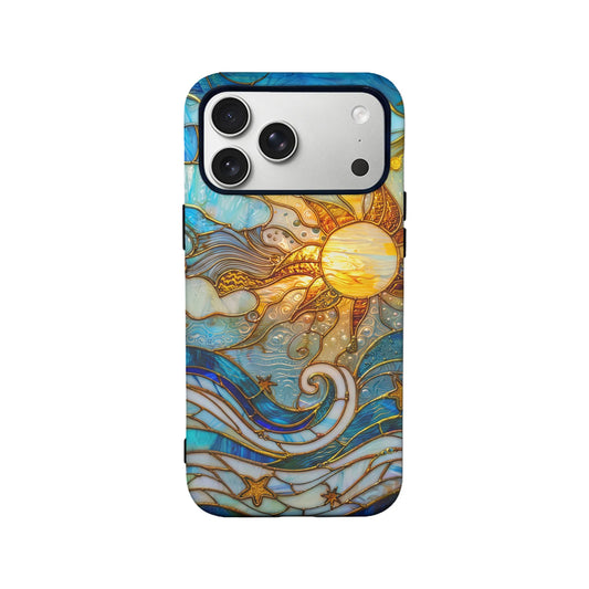 Artistic Sun and Wave Phone Case