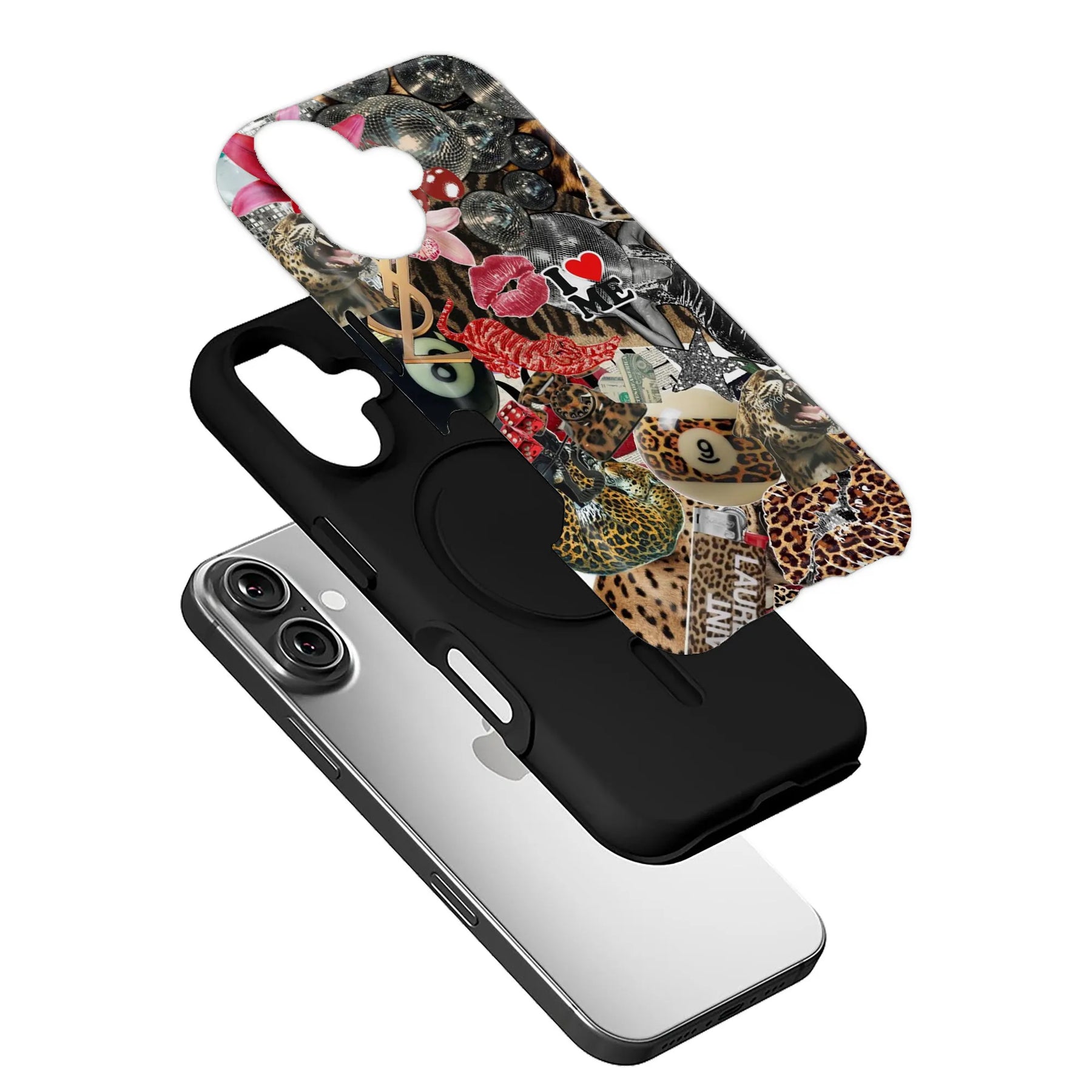 Stylish Collage Leopard Print Phone Case