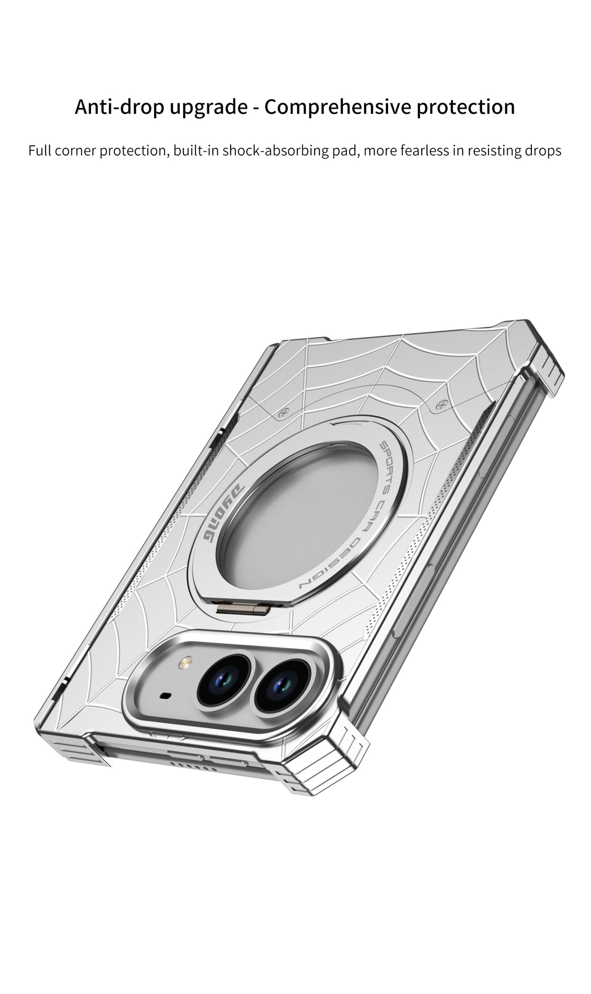 Spiderweb Armor Ring Stand iPhone Duo Case - Original product photo 13