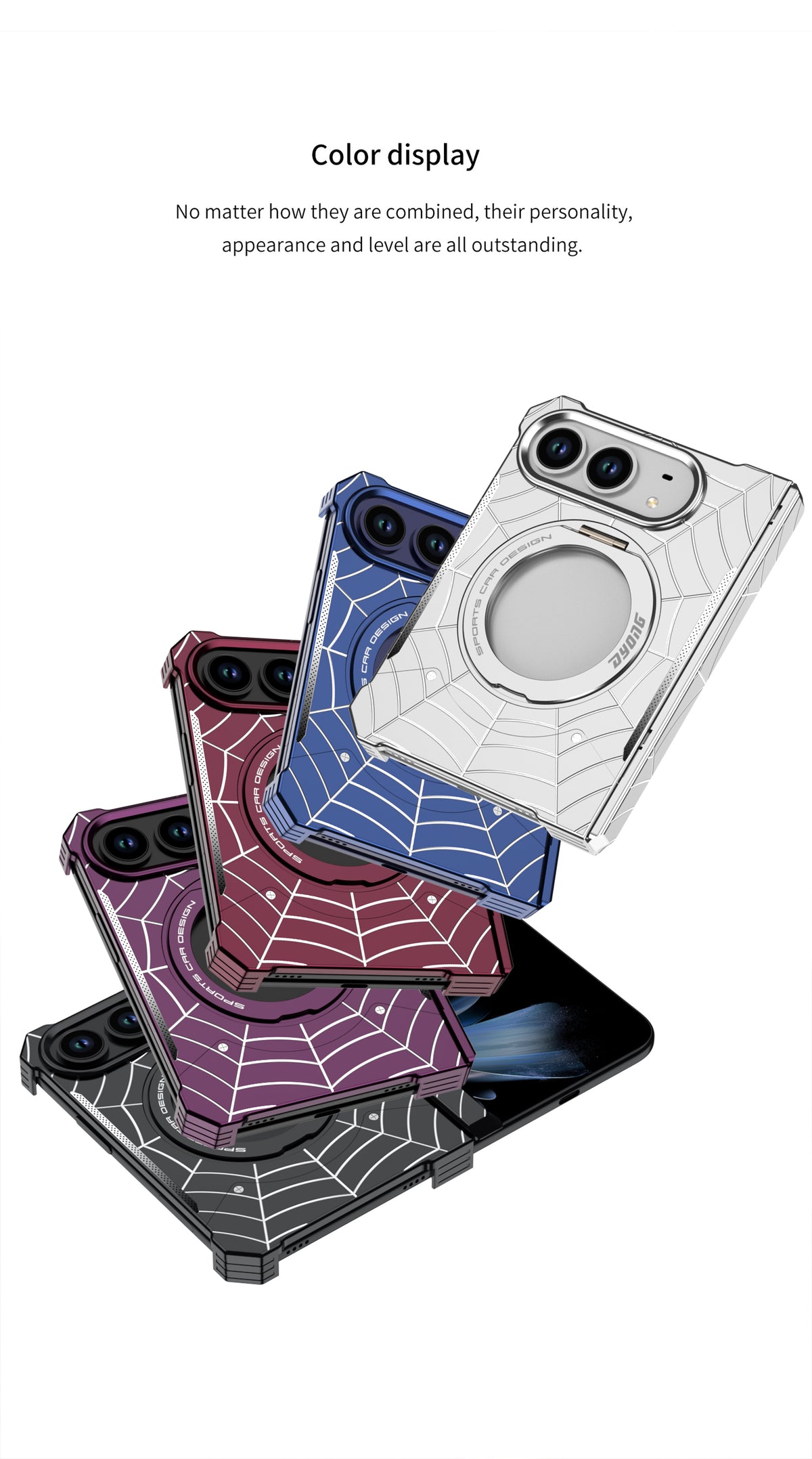 Spiderweb Armor Ring Stand iPhone Duo Case - Original product photo 14