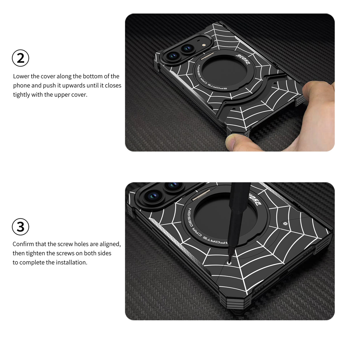 Spiderweb Armor Ring Stand iPhone Duo Case - Original product photo 16