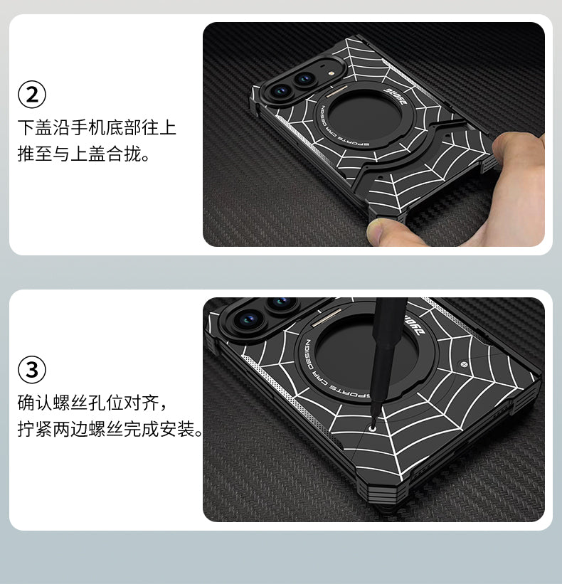 Spiderweb Armor Ring Stand iPhone Duo Case - Original product photo 18