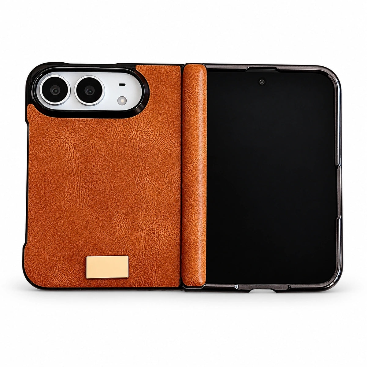 Textured Hinge-Cover iPhone Duo Case in Orange, case only