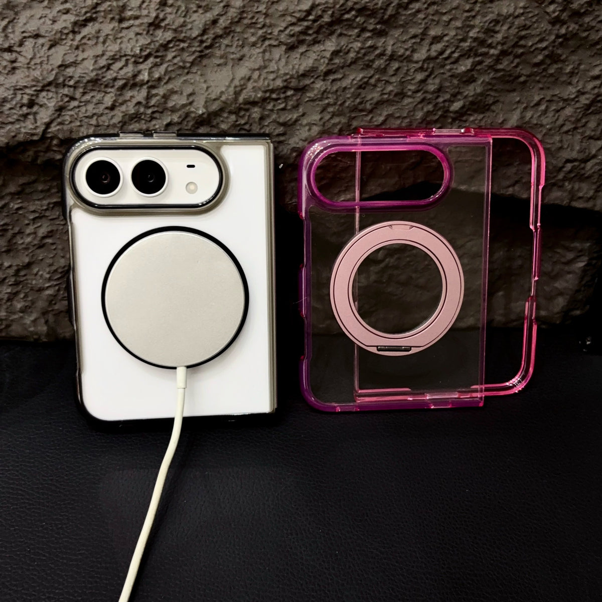 Transparent Color Ring Stand iPhone Duo Case - Original product photo 5