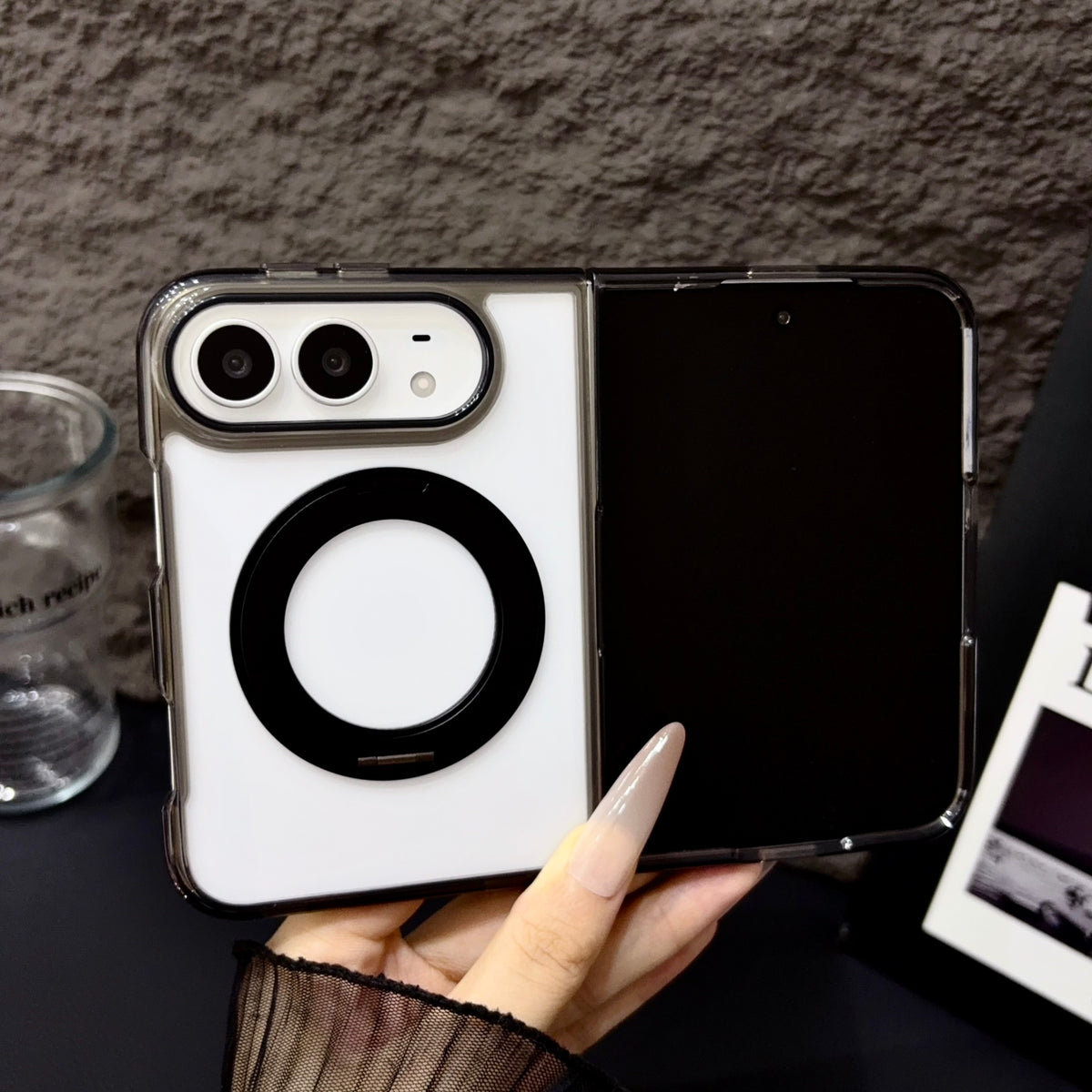Transparent Color Ring Stand iPhone Duo Case - Original product photo 8