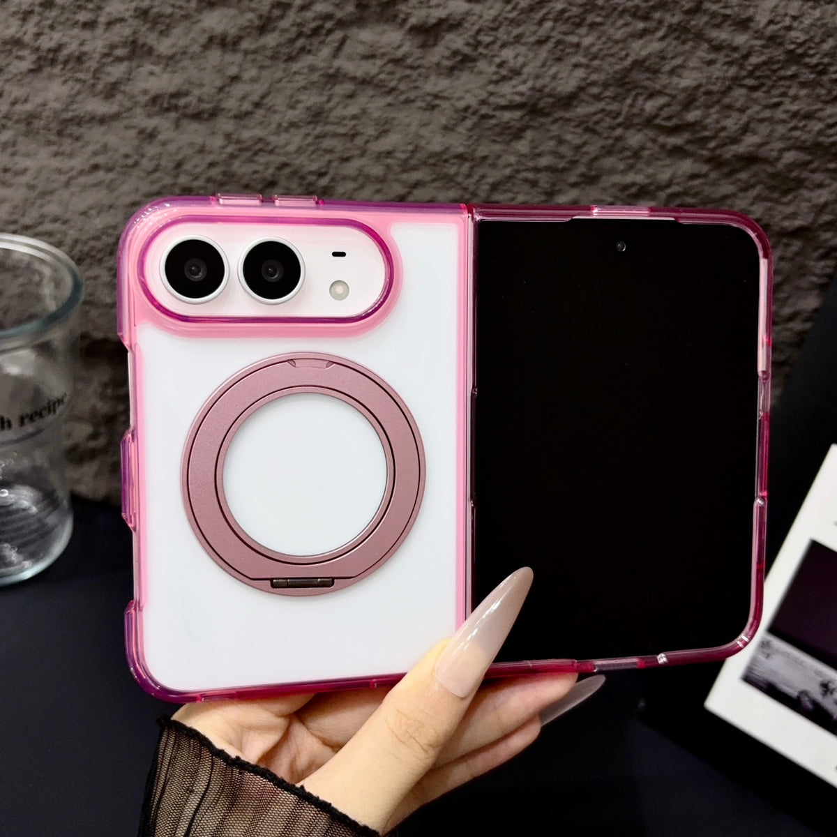 Transparent Color Ring Stand iPhone Duo Case - Original product photo 9