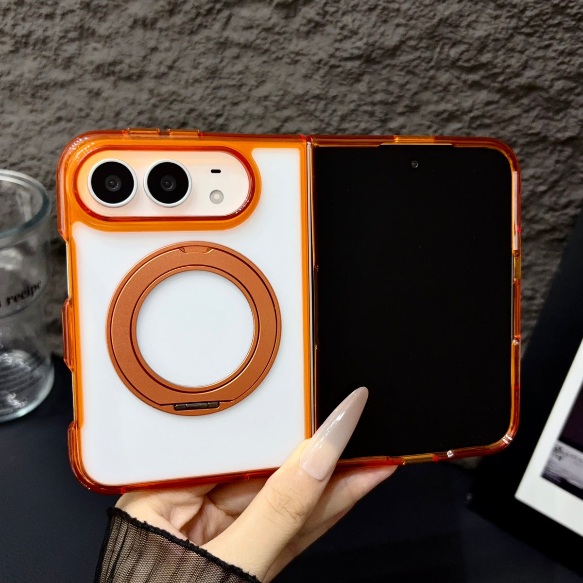 Transparent Color Ring Stand iPhone Duo Case - Original product photo 10