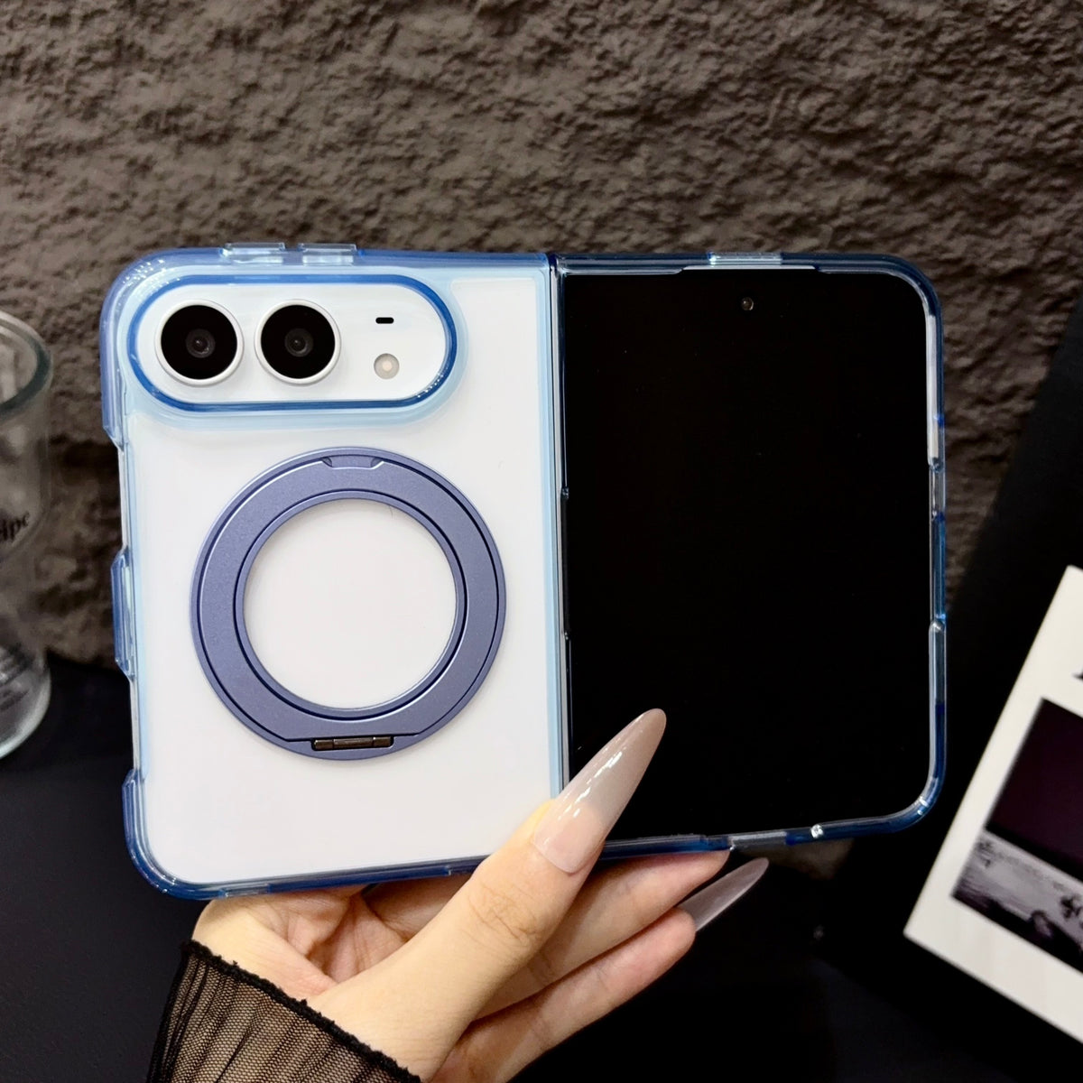 Transparent Color Ring Stand iPhone Duo Case - Original product photo 11
