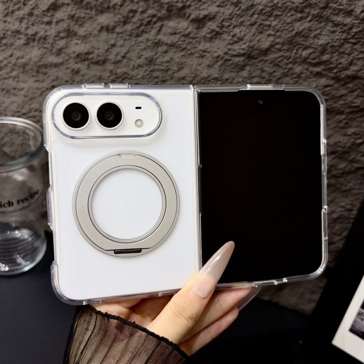 Transparent Color Ring Stand iPhone Duo Case - Original product photo 12
