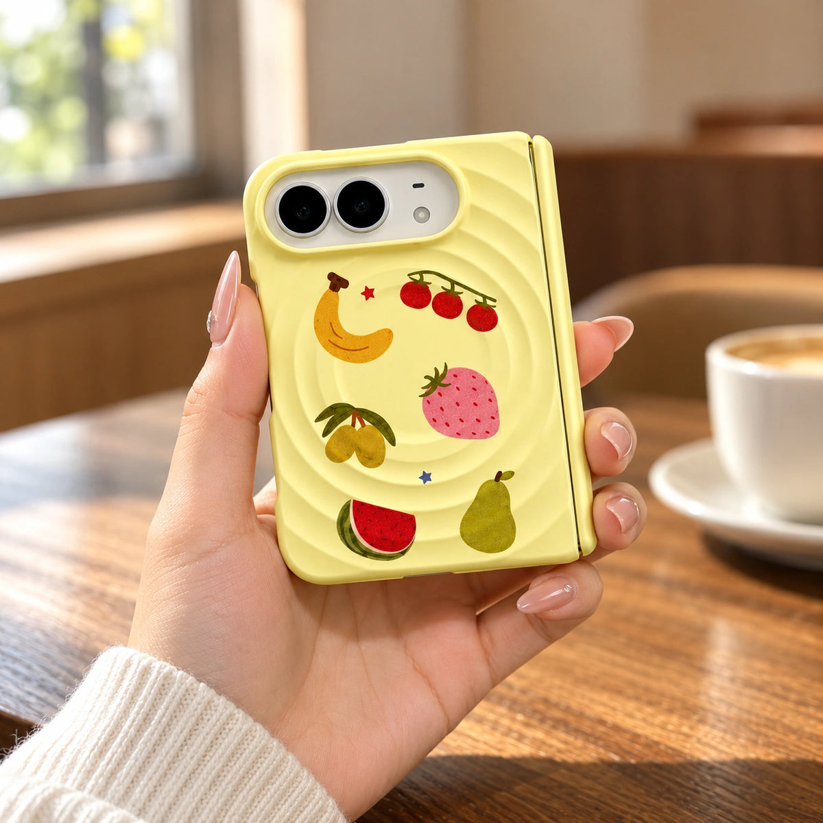 Fruit Ripple iPhone Duo Case, styled product photo