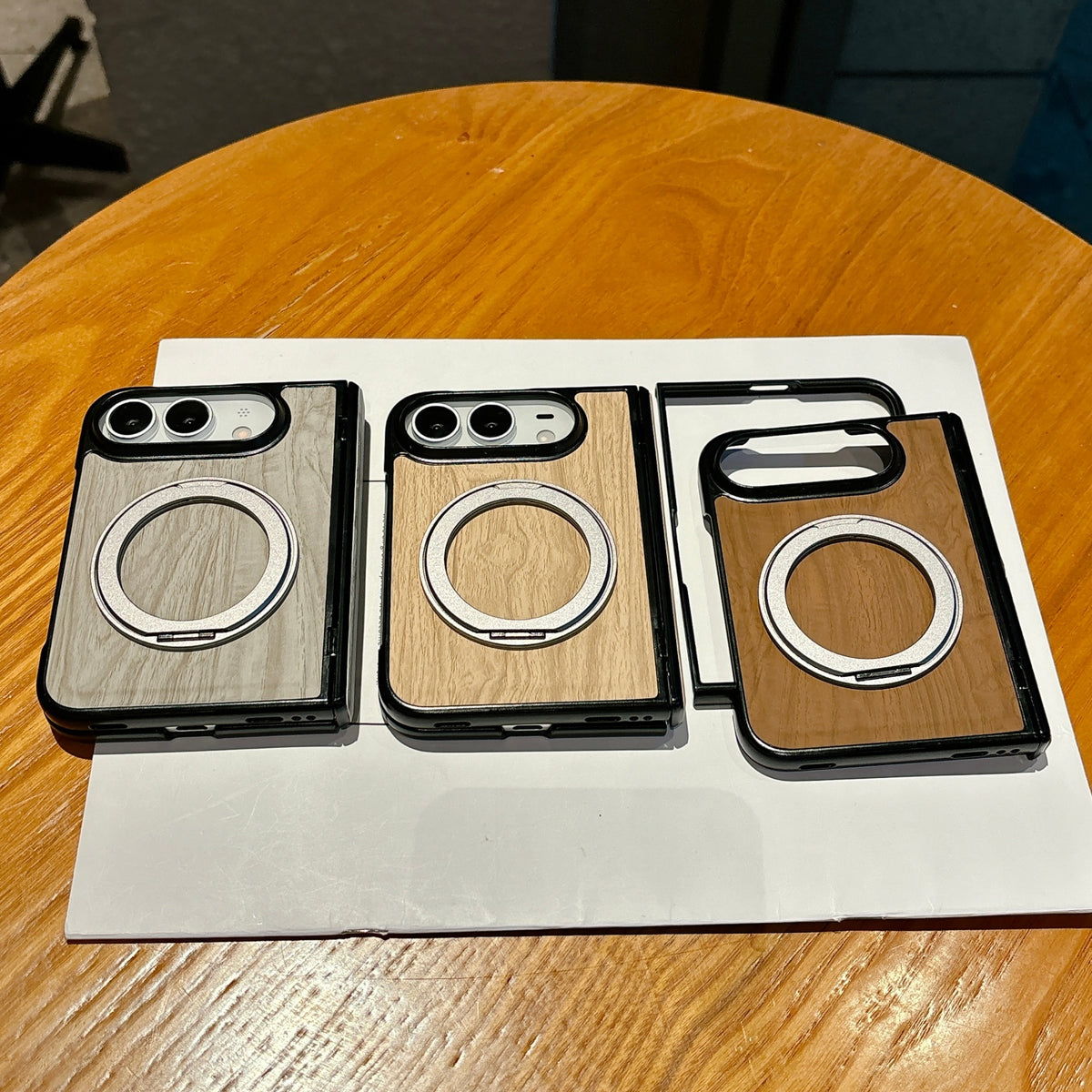 Woodgrain Ring Stand iPhone Duo Case - Original product photo 13