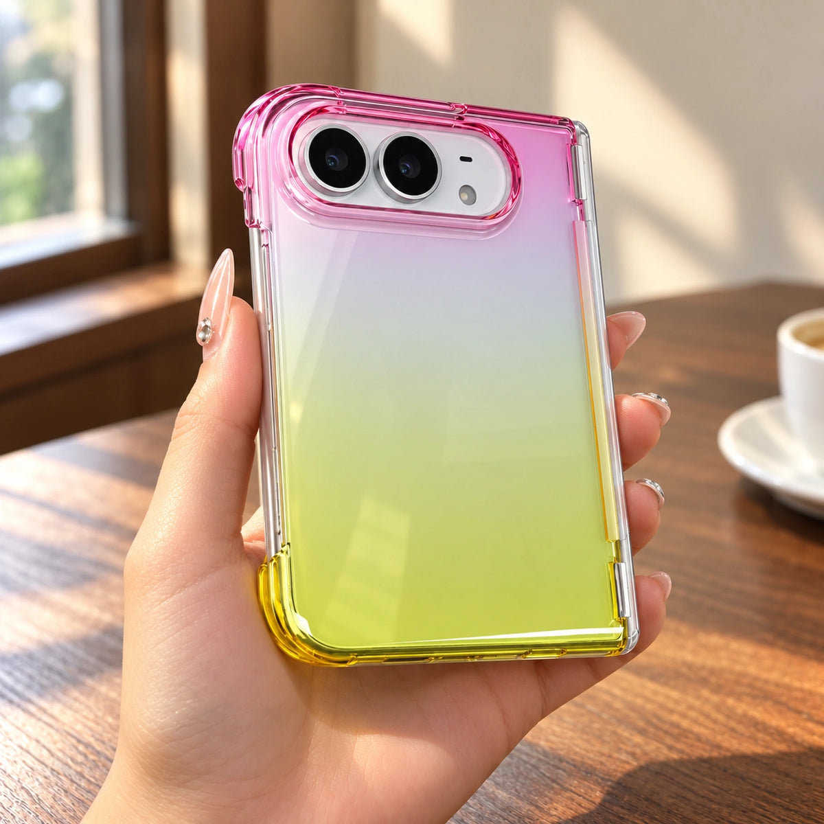 Clear Gradient iPhone Duo Case, styled product photo
