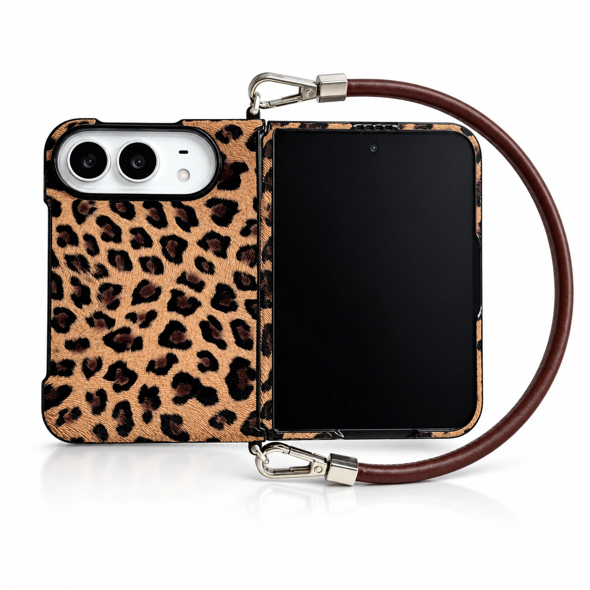 Textured Handle iPhone Duo Case in Leopard + Handle