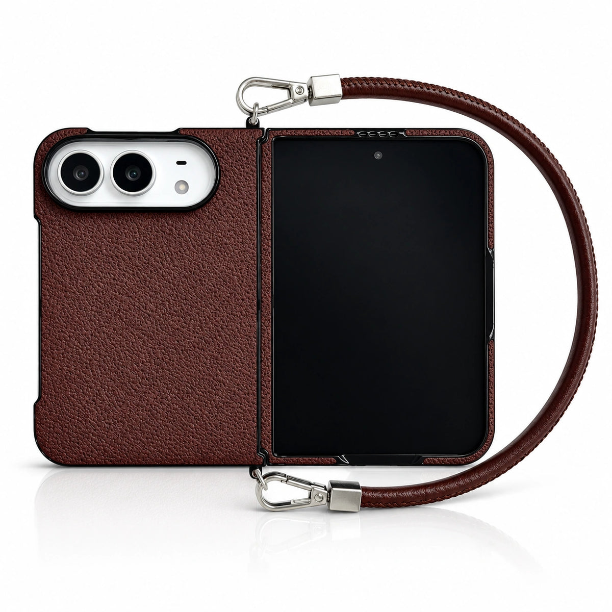 Textured Handle iPhone Duo Case in Textured Brown + Handle