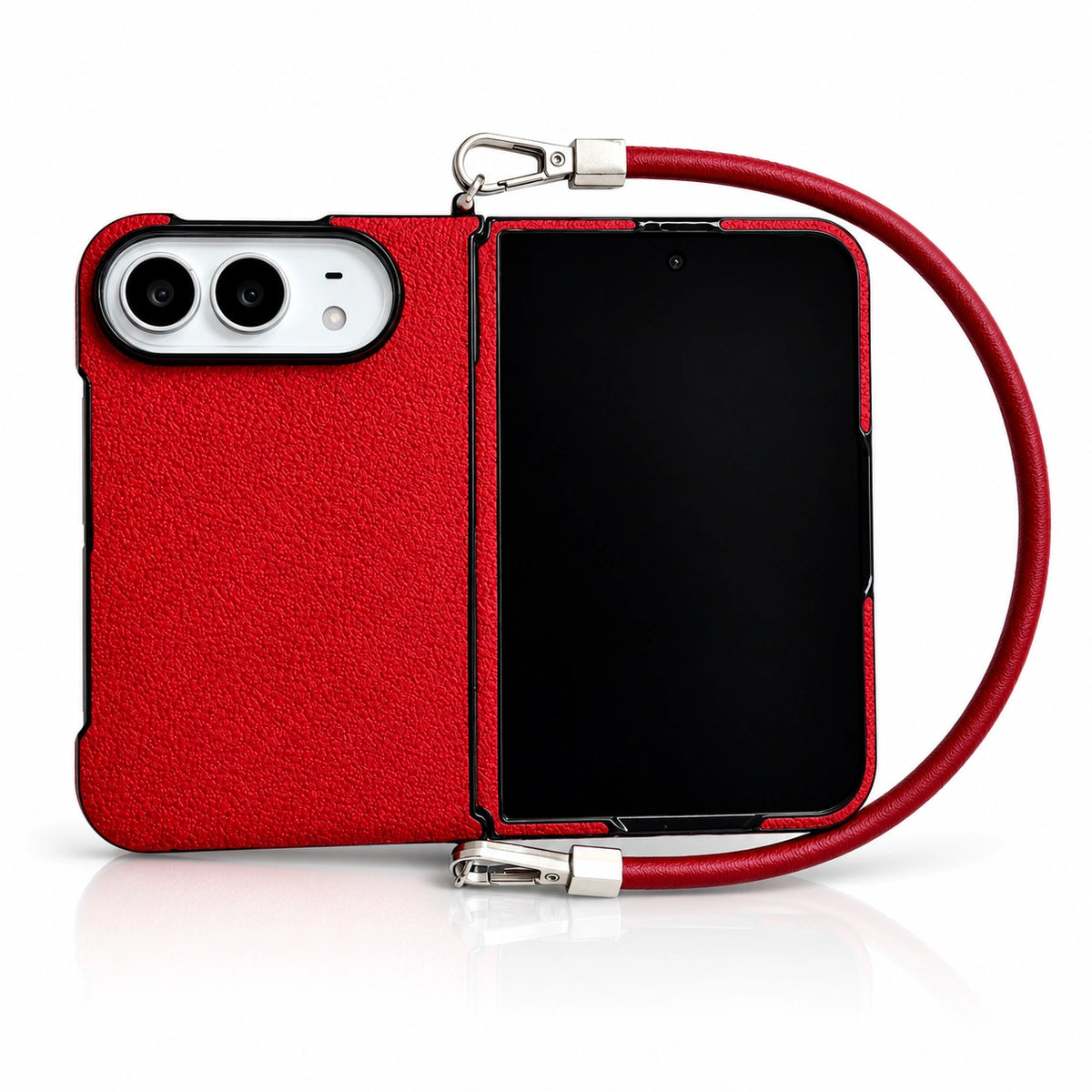 Textured Handle iPhone Duo Case in Textured Red + Handle