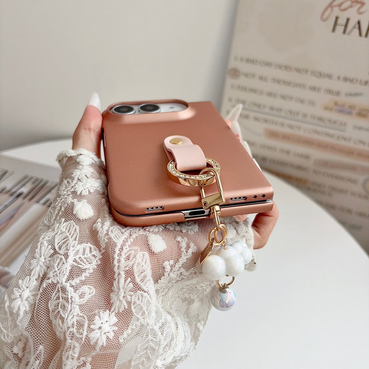 Cloud Texture Pearl Charm iPhone Duo Case - Original product photo 6