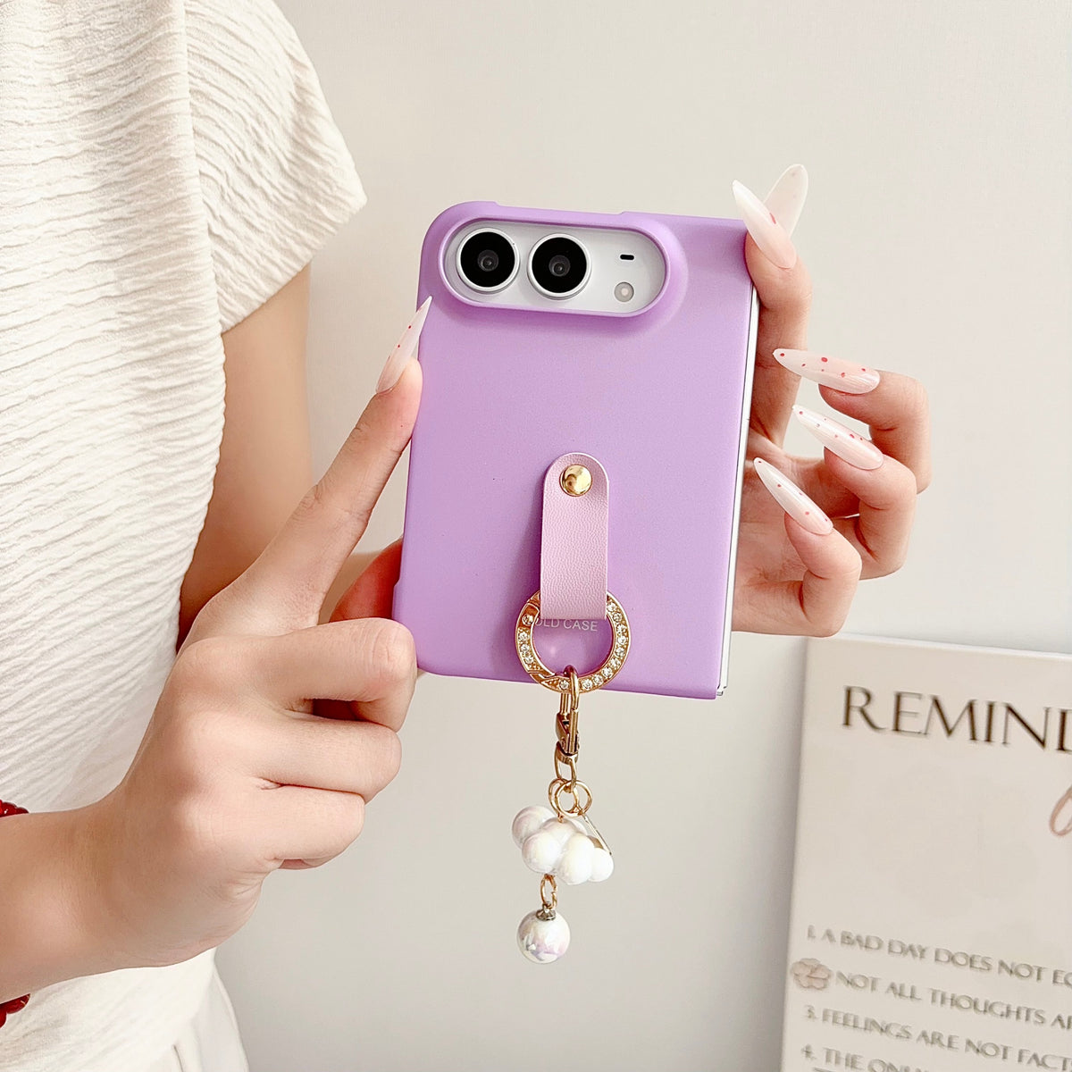 Cloud Texture Pearl Charm iPhone Duo Case - Original product photo 14