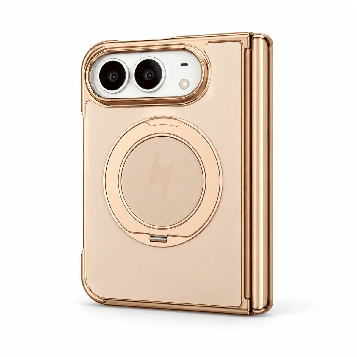 Metallic Ring Stand iPhone Duo Case in Desert Gold