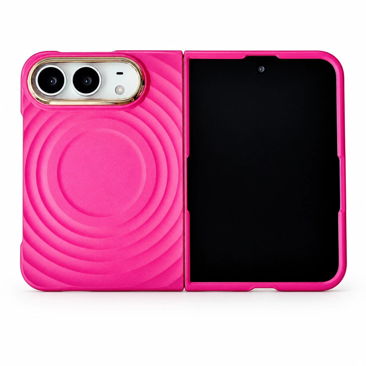 caseease ripple soft-touch iPhone Duo case with frame - Rose Red + Frame + Screen Protector