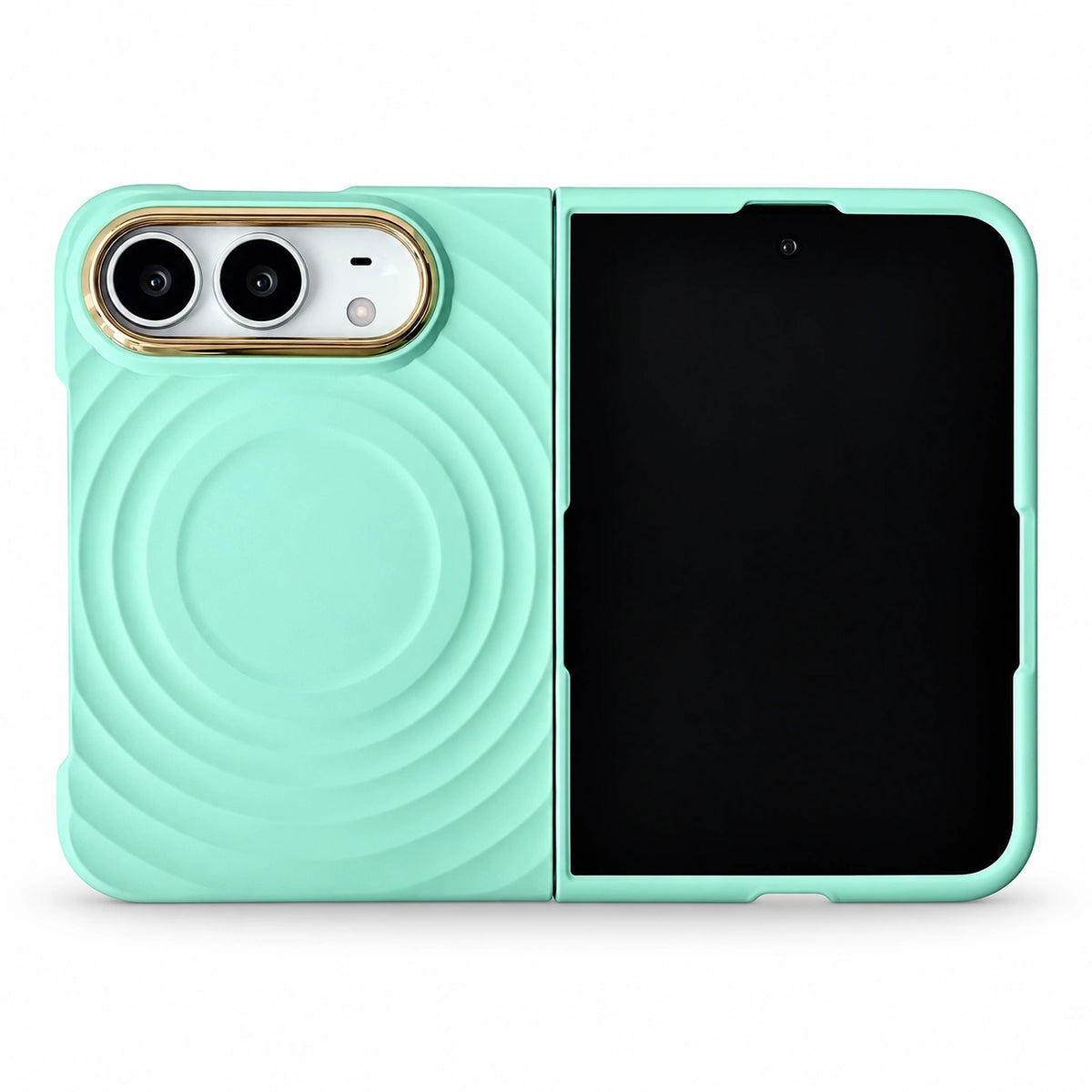 caseease ripple soft-touch iPhone Duo case with frame - Green + Frame + Screen Protector