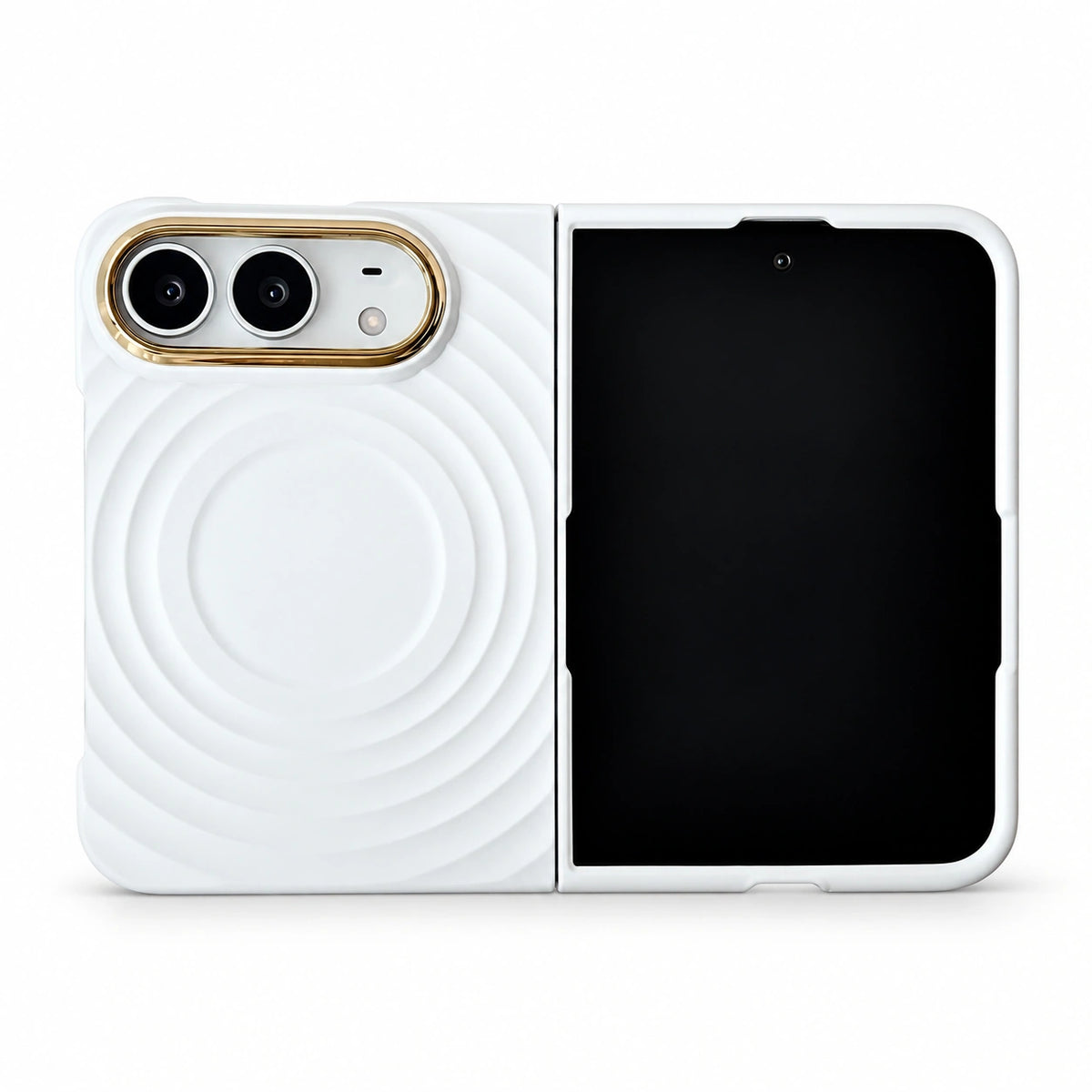caseease ripple soft-touch iPhone Duo case with frame - White + Frame + Screen Protector