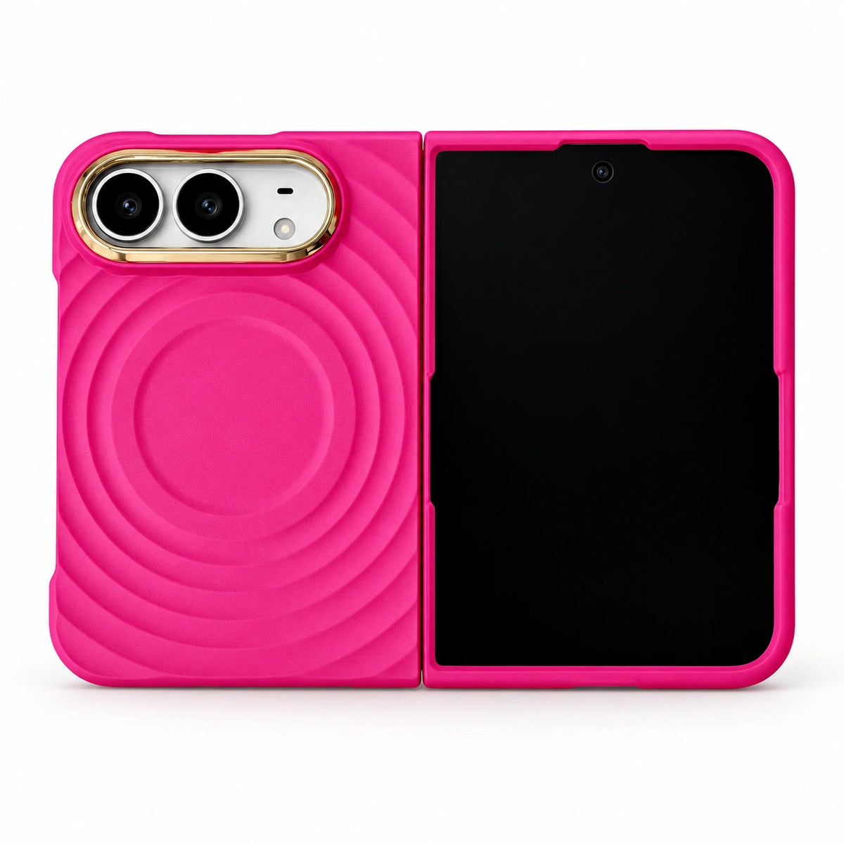 caseease ripple soft-touch iPhone Duo case with frame - Rose Red + Frame