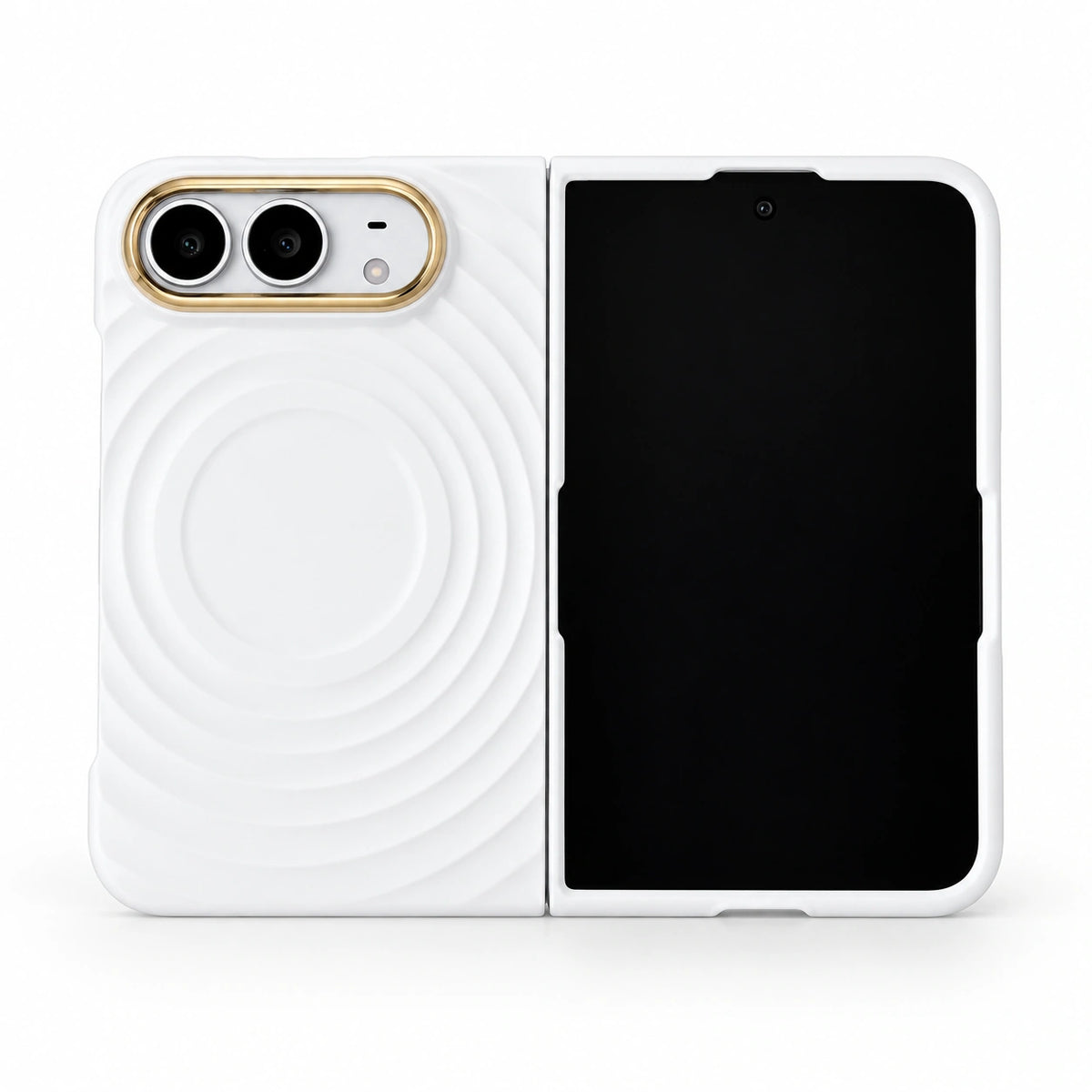 caseease ripple soft-touch iPhone Duo case with frame - White + Frame