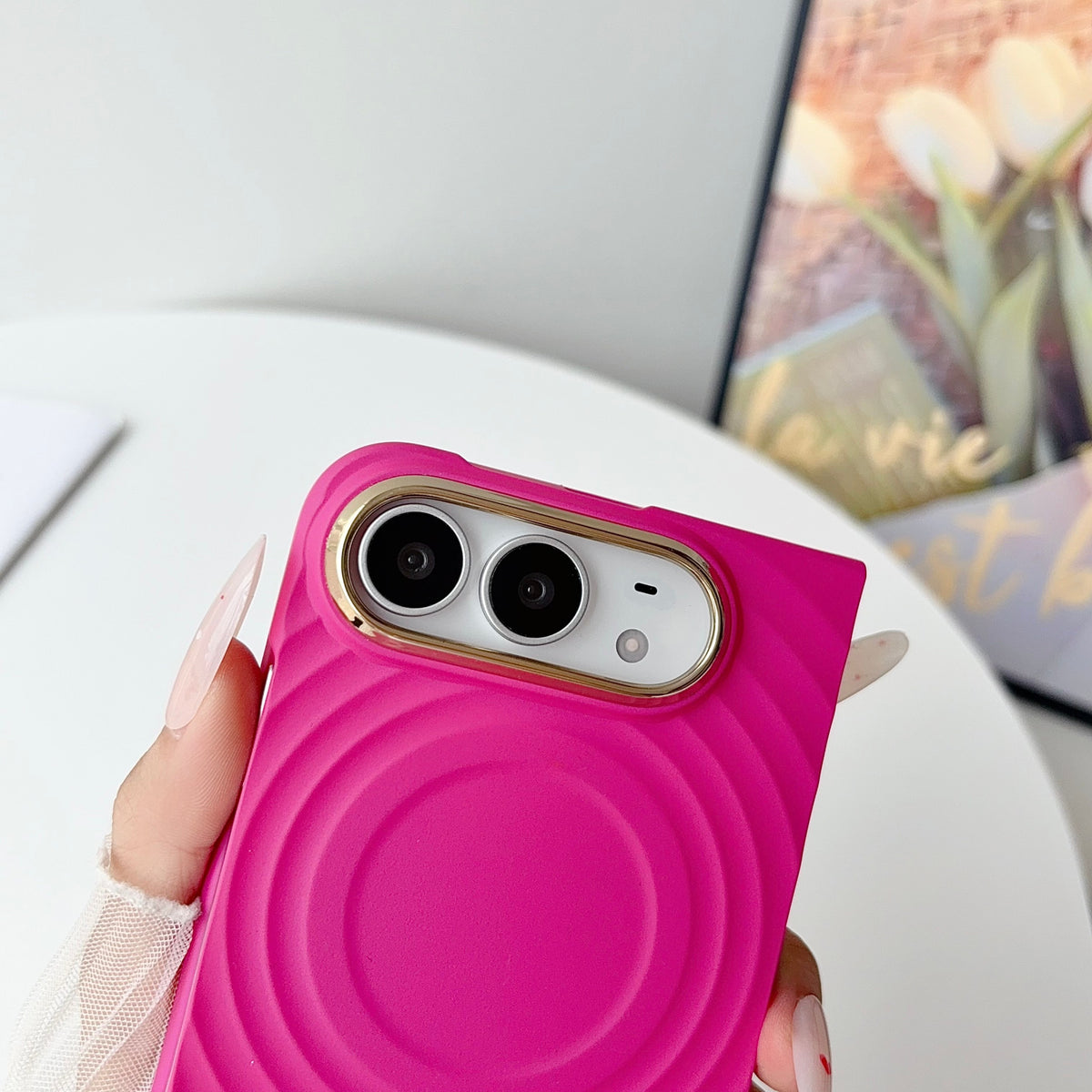 caseease ripple soft-touch iPhone Duo case with frame, product photo