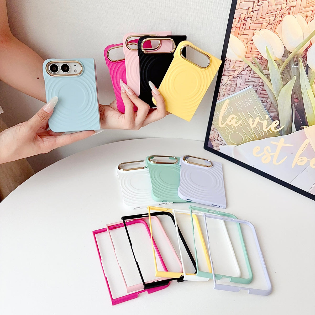 caseease ripple soft-touch iPhone Duo case with frame, product photo