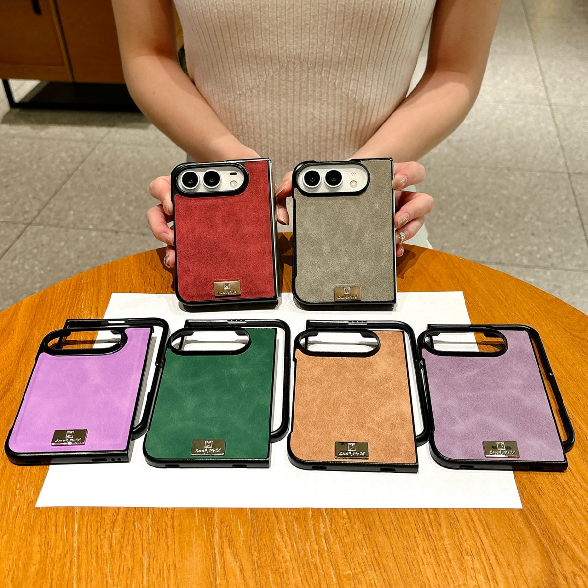 Suede-Feel Textured iPhone Duo Case - Original product photo 1