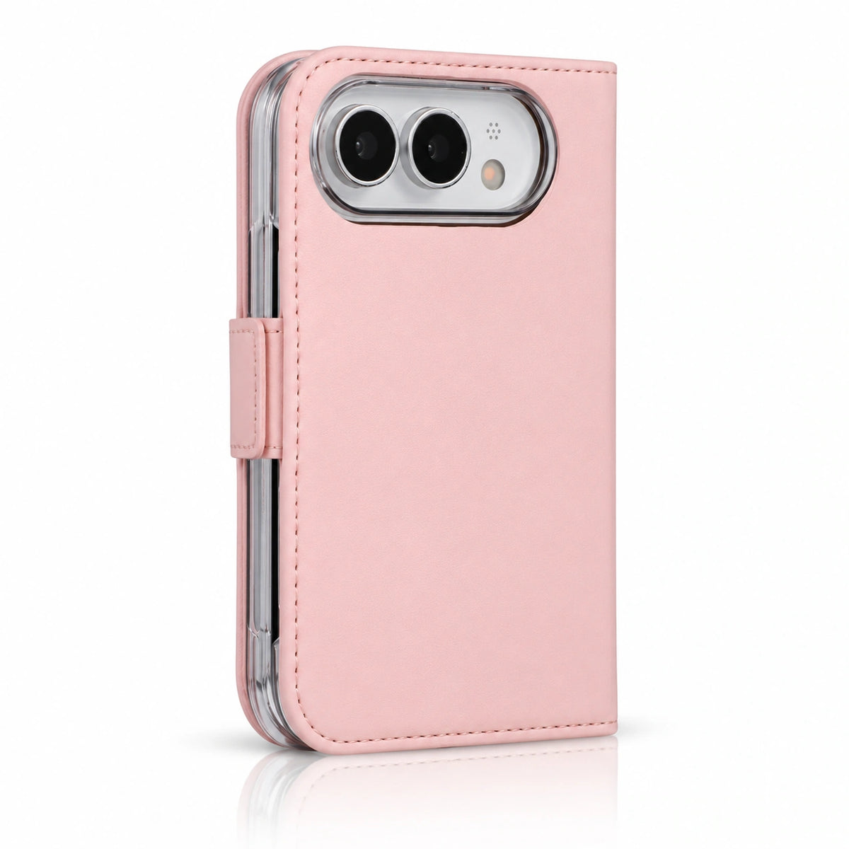 Stitched Folio iPhone Duo Case in Pink