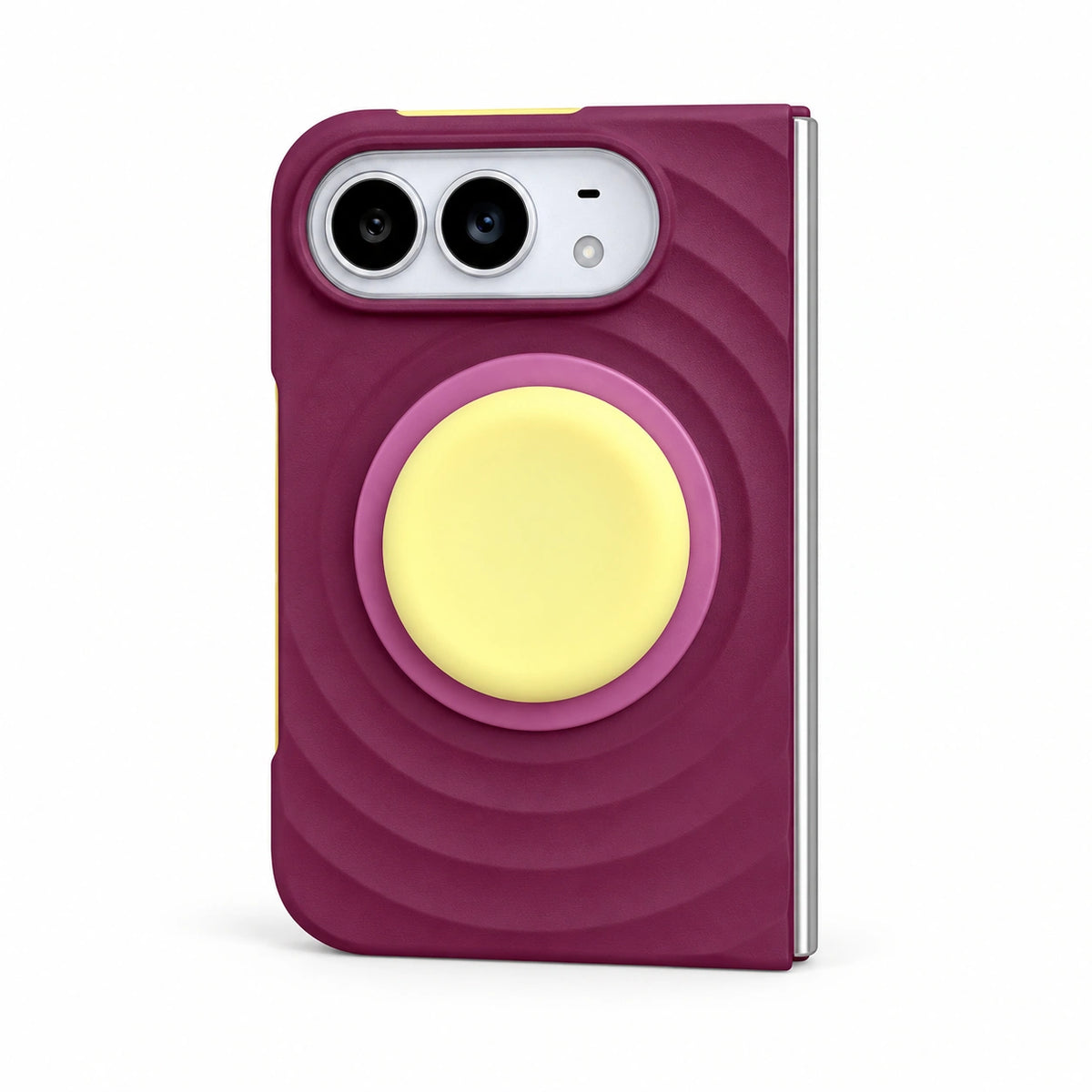 Ripple iPhone Duo Case with Optional Stand in Purple + Yellow Stand