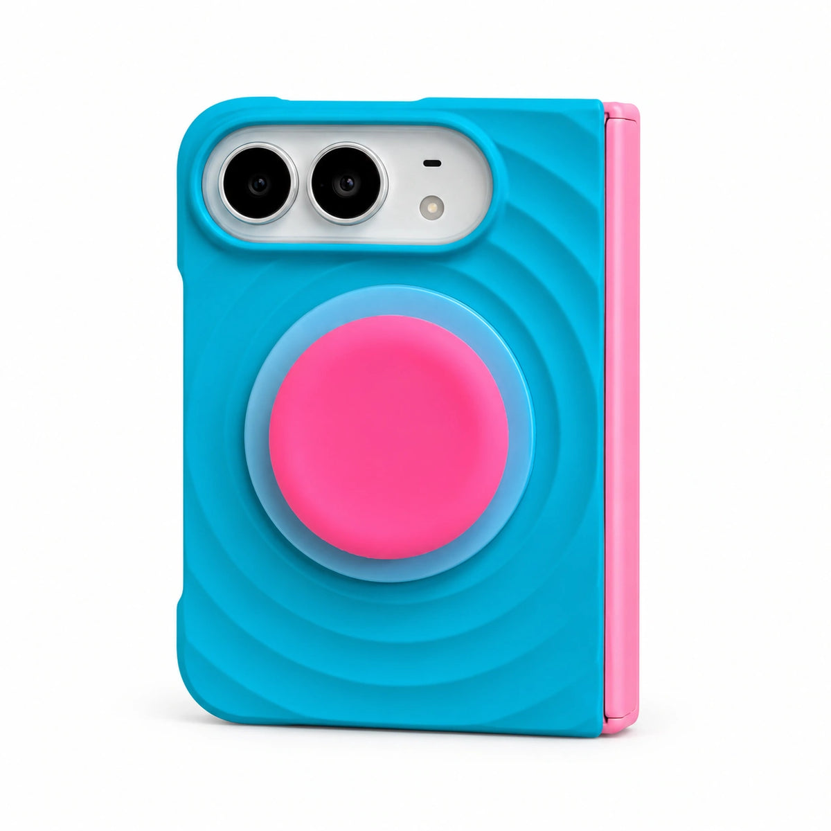 Ripple iPhone Duo Case with Optional Stand in Blue + Hot Pink Stand