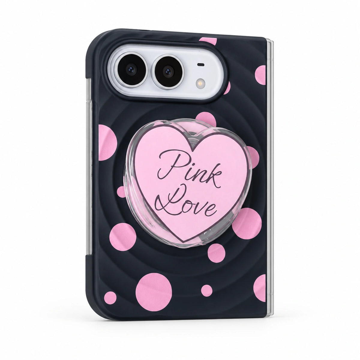 caseease pink polka dot iPhone Duo case - Pink + Stand