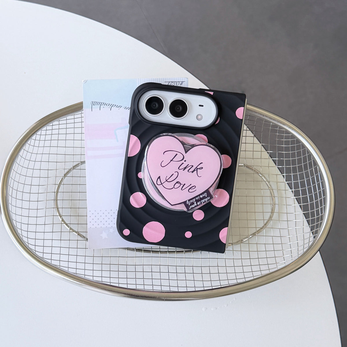 caseease pink polka dot iPhone Duo case - Pink, product photo