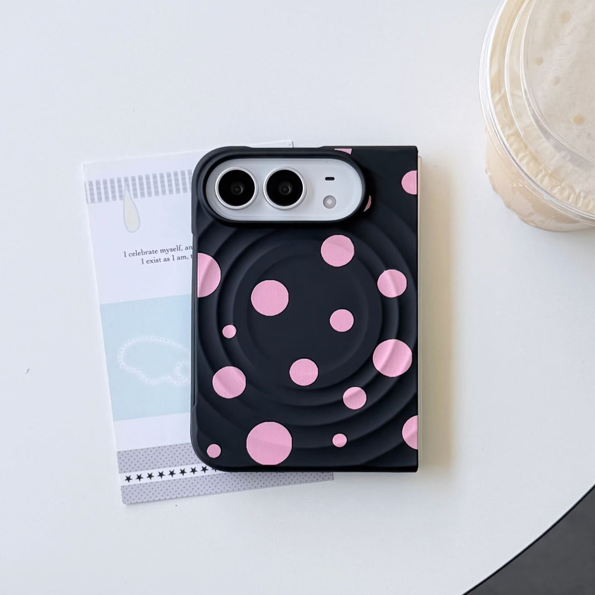 caseease pink polka dot iPhone Duo case - Pink, product photo