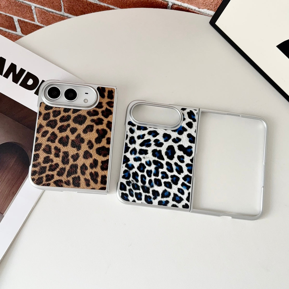 caseease leopard print iPhone Duo case, product photo