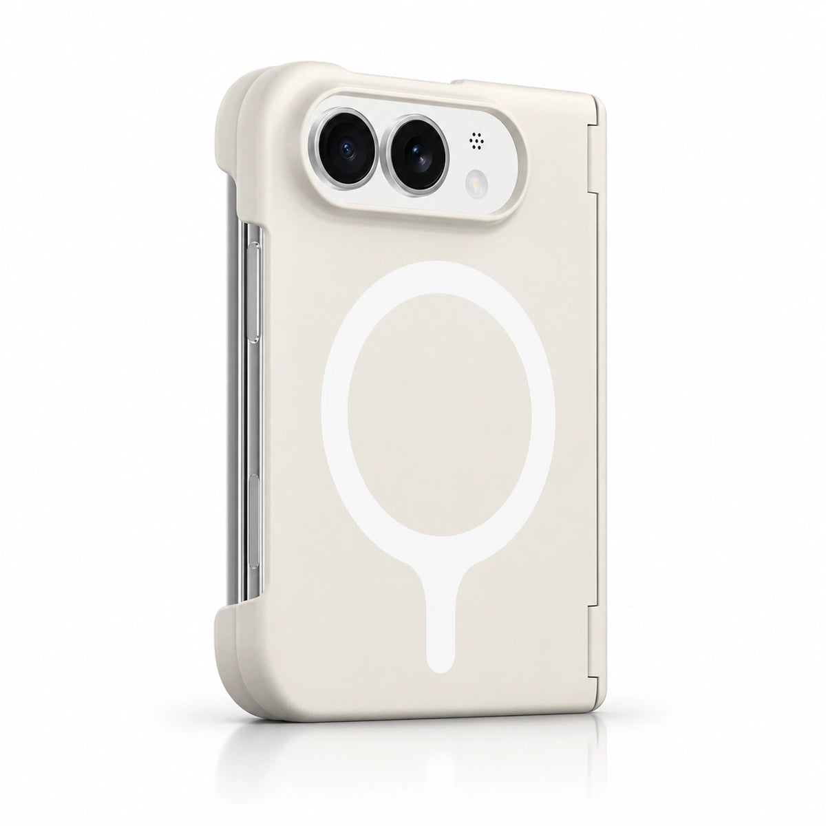caseease solid color hinge-cover iPhone Duo case - White