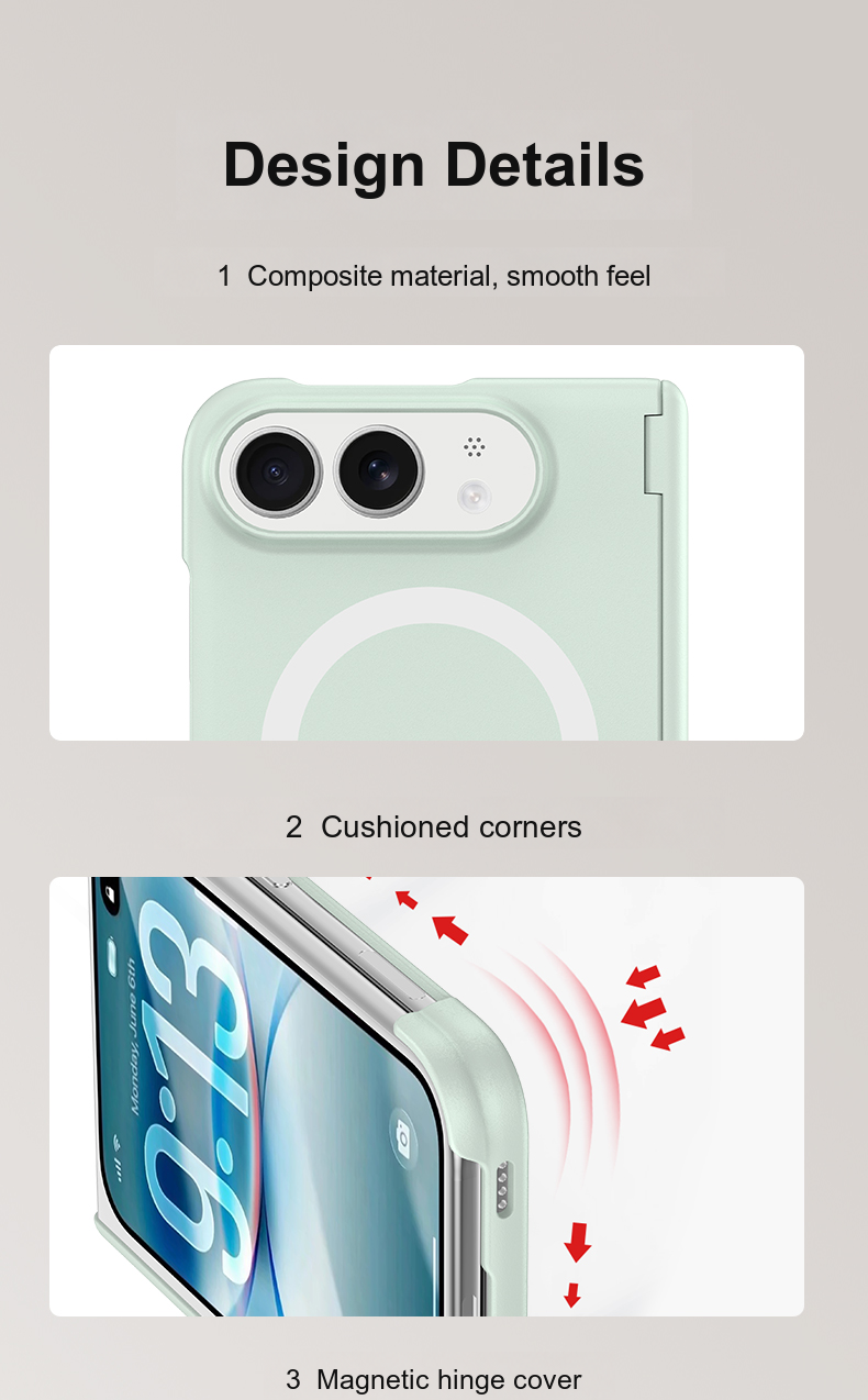 caseease solid color hinge-cover iPhone Duo case, product photo