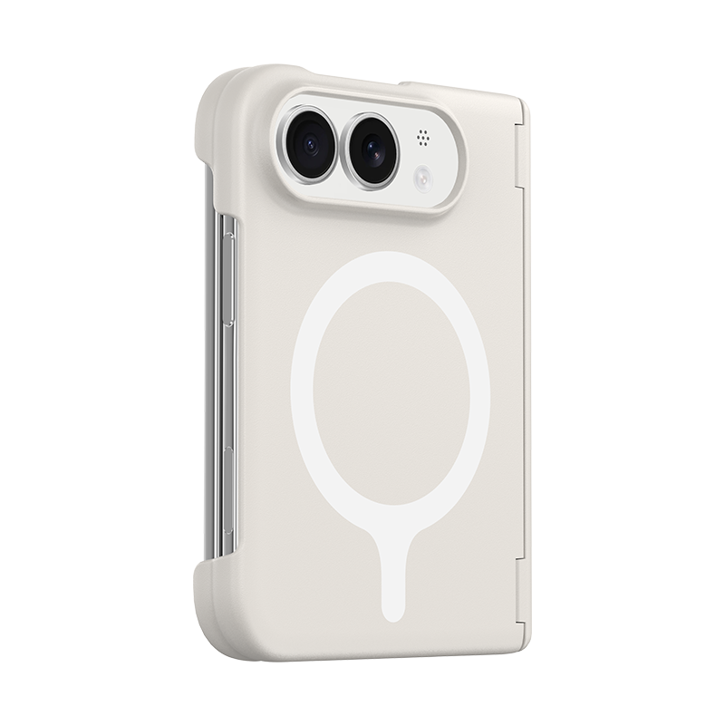 caseease solid color hinge-cover iPhone Duo case - White, product photo