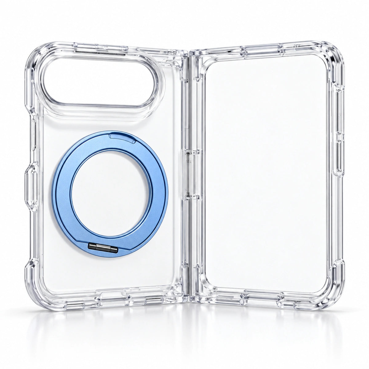 caseease clear rotating ring stand iPhone Duo case - Light Blue