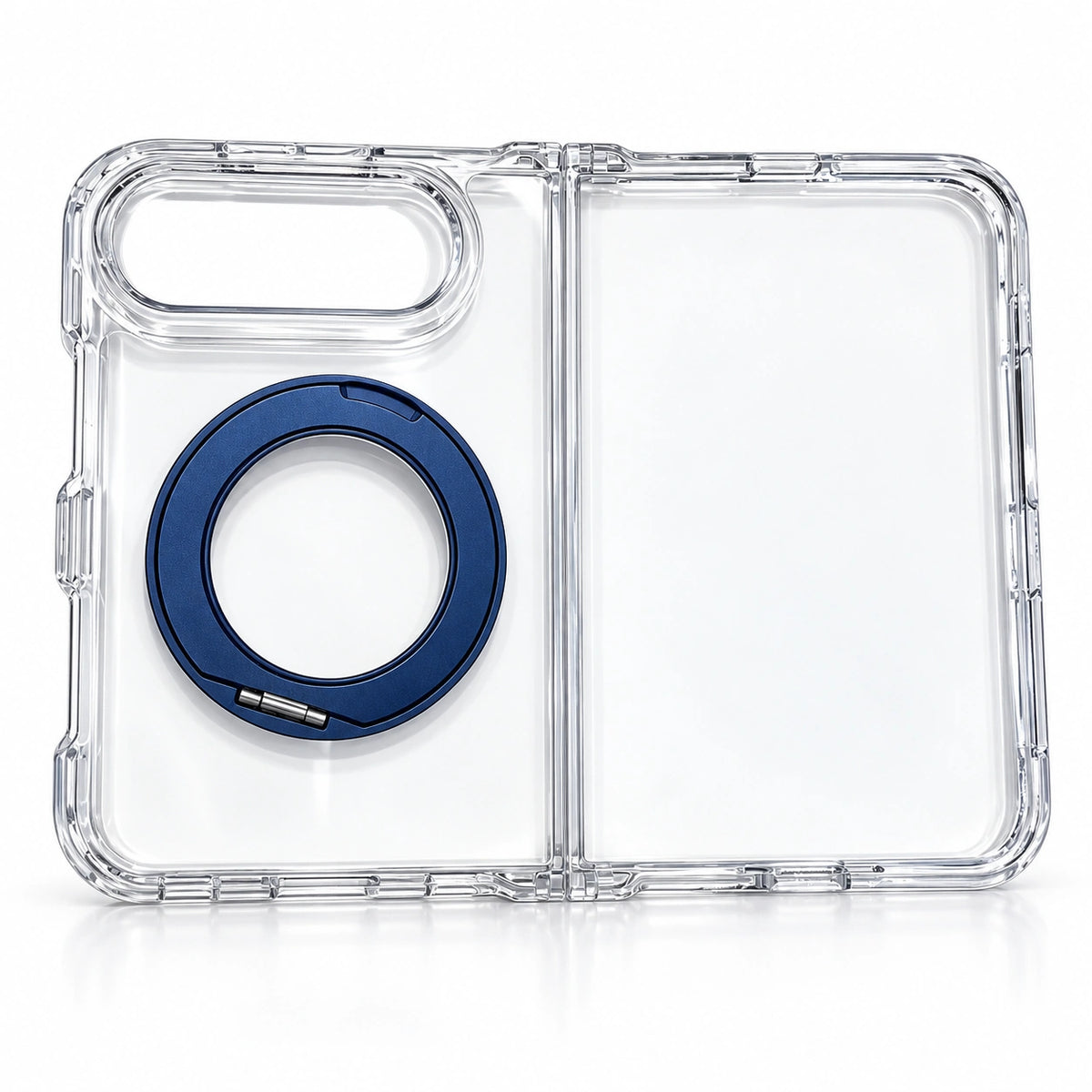 caseease clear rotating ring stand iPhone Duo case - Navy Blue