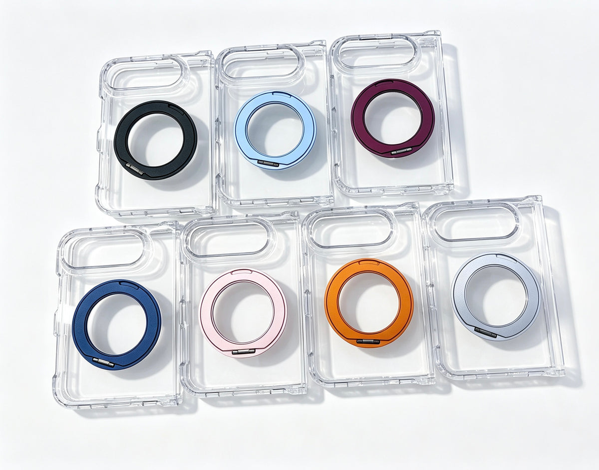caseease clear rotating ring stand iPhone Duo case, product photo
