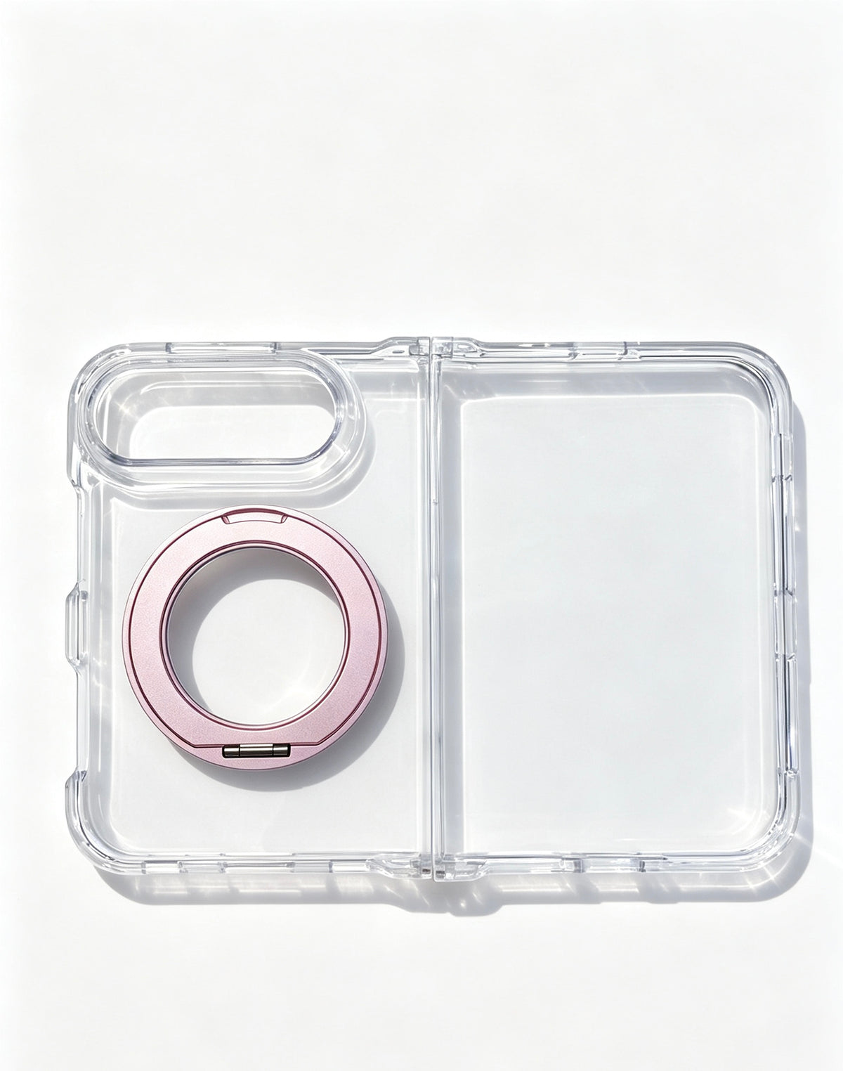 caseease clear rotating ring stand iPhone Duo case - Pink, product photo
