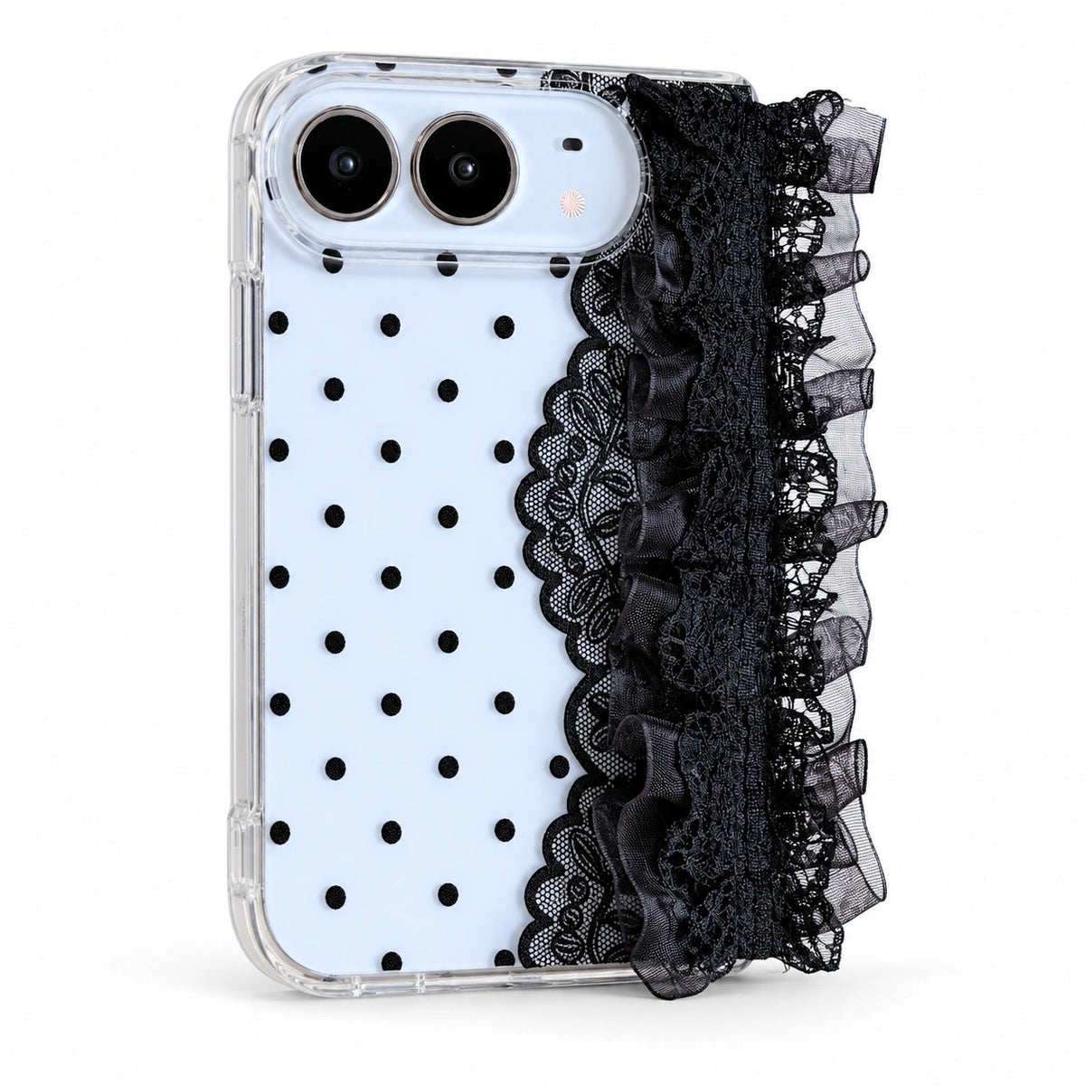 caseease lace polka dot iPhone Duo case - Black Case Only