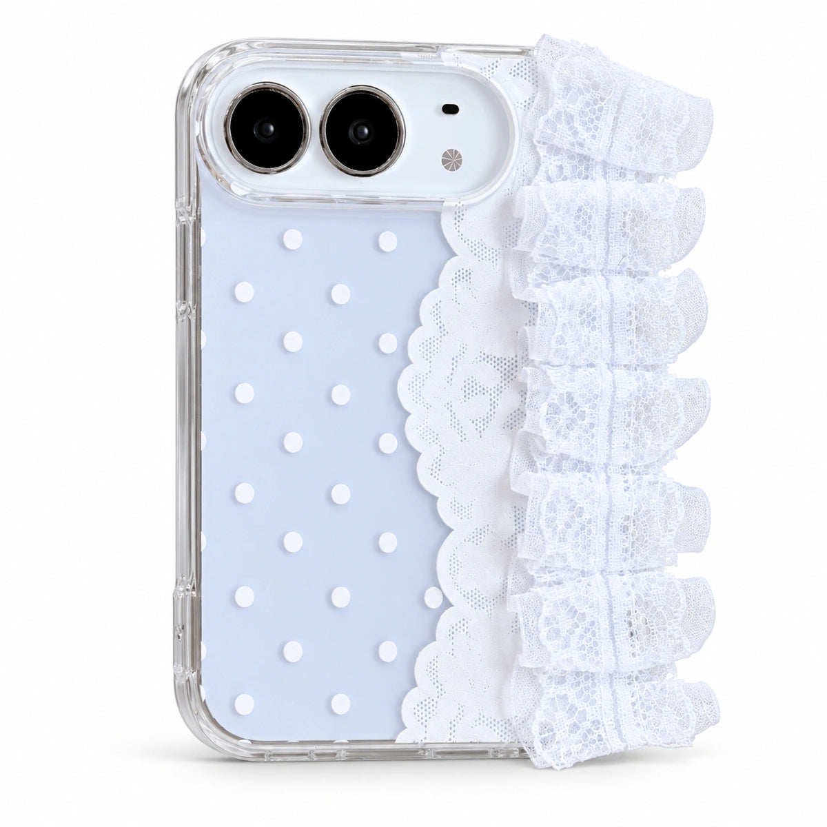 caseease lace polka dot iPhone Duo case - White Case Only