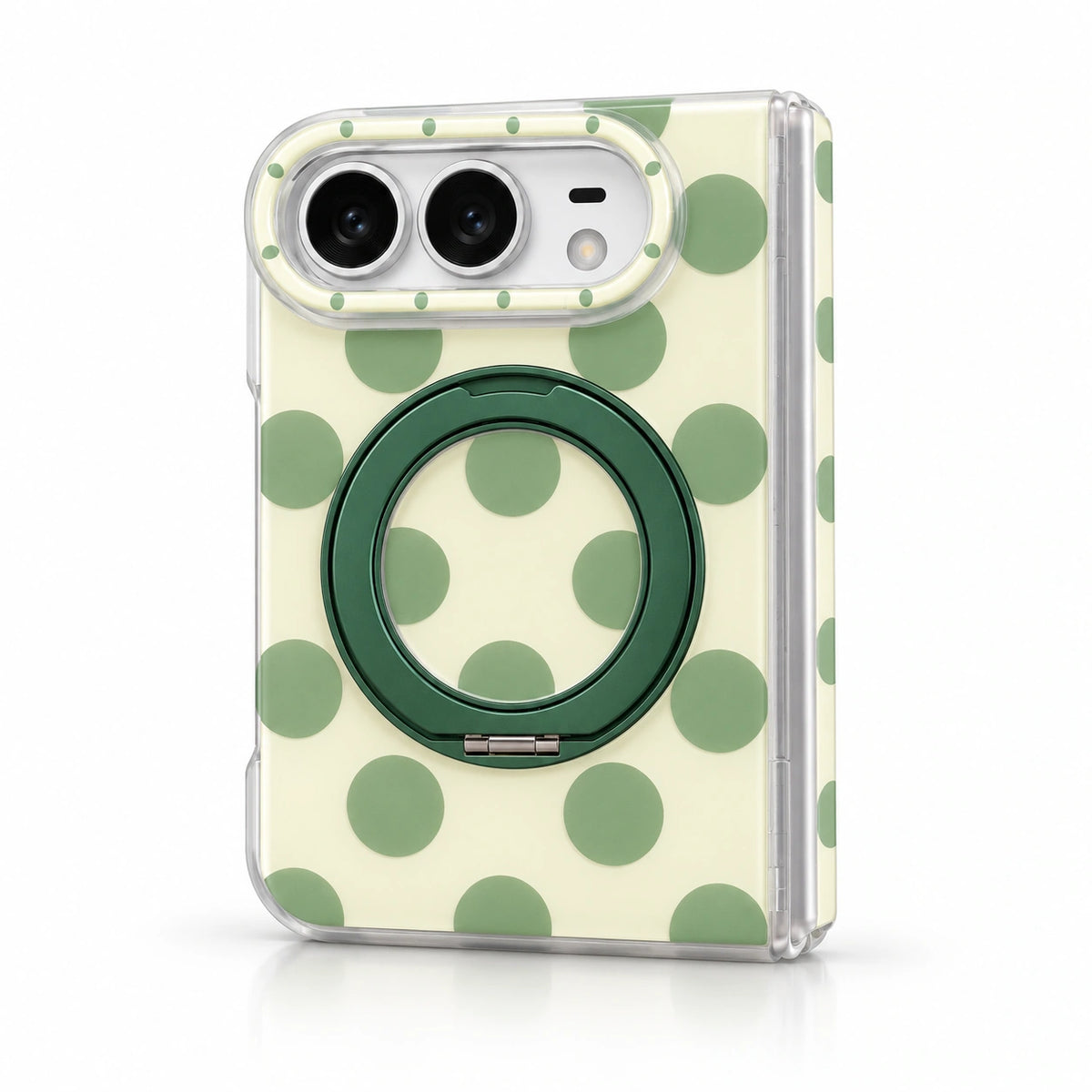 caseease polka dot ring stand iPhone Duo case - Green Dots